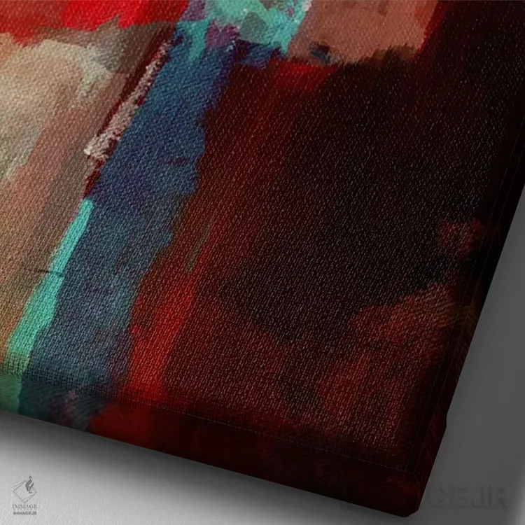 تابلو هندسی روستایی XXVI اثر آنجِل استوز - نمای نزدیک بافت بوم