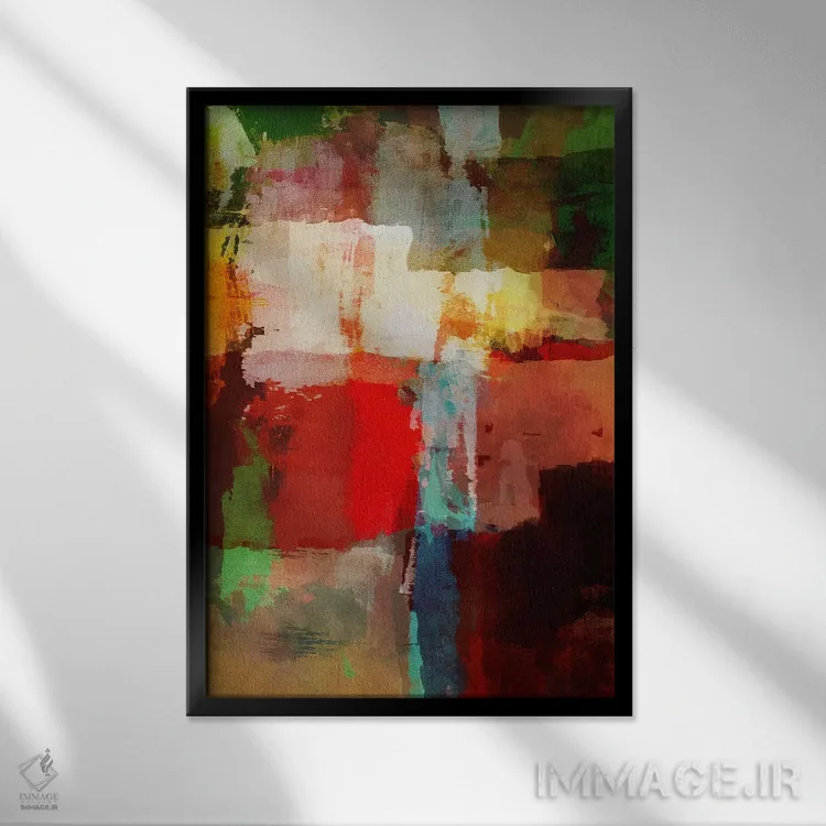 تابلو هندسی روستایی XXVI اثر آنجِل استوز - نمای قابدار مشکی