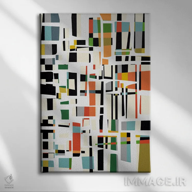 تابلو قطعات رنگی XVIII اثر آنجِل استوز - نمای روبهرو روی دیوار