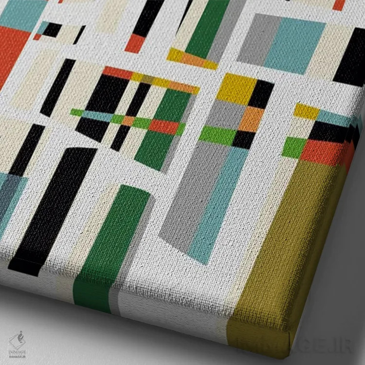 تابلو قطعات رنگی XVIII اثر آنجِل استوز - نمای نزدیک بافت بوم