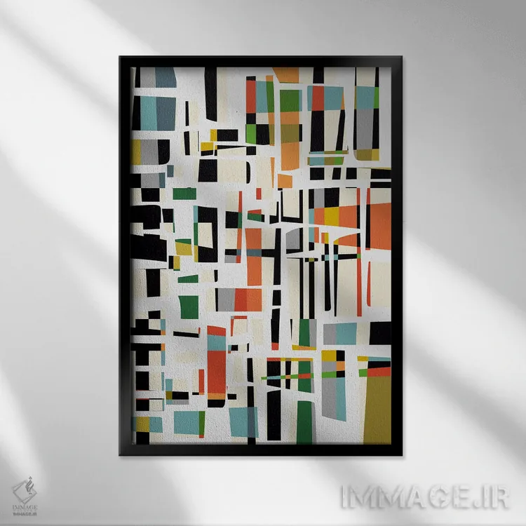 تابلو قطعات رنگی XVIII اثر آنجِل استوز - نمای قابدار مشکی