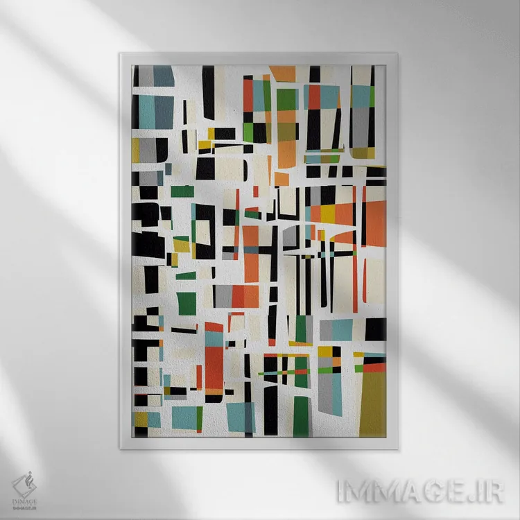 تابلو قطعات رنگی XVIII اثر آنجِل استوز - نمای قابدار سفید