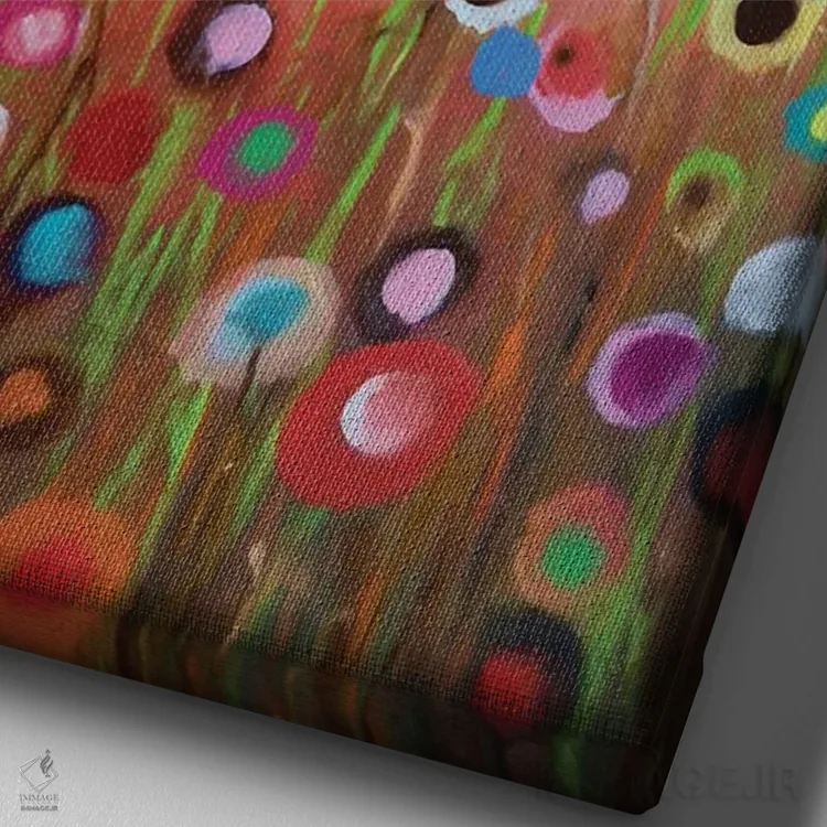 تابلو باغ شاد V اثر آنجِل استوز - نمای نزدیک بافت بوم