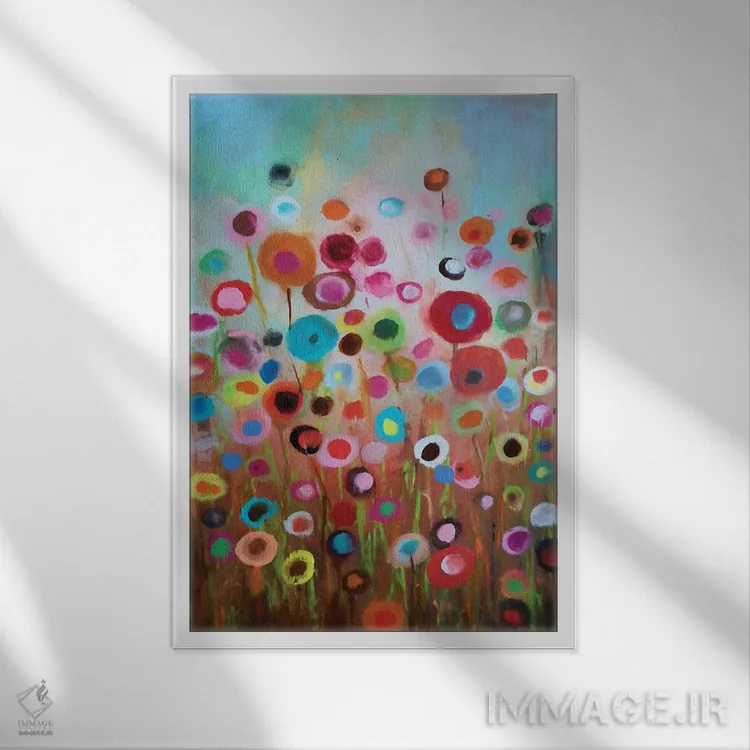 تابلو باغ شاد V اثر آنجِل استوز - نمای قابدار سفید