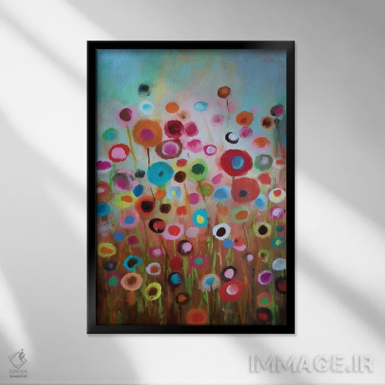 تابلو باغ شاد V اثر آنجِل استوز - نمای قابدار مشکی