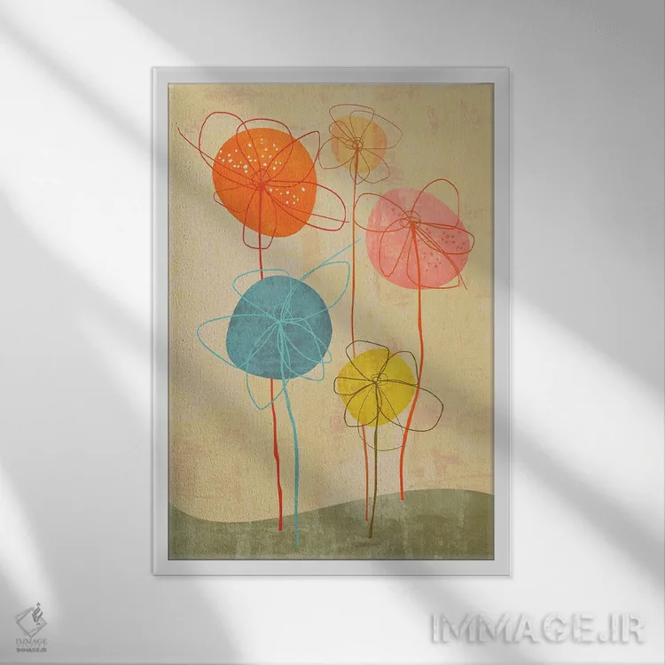 تابلو باغ شاد III اثر آنجِل استوز - نمای قابدار سفید