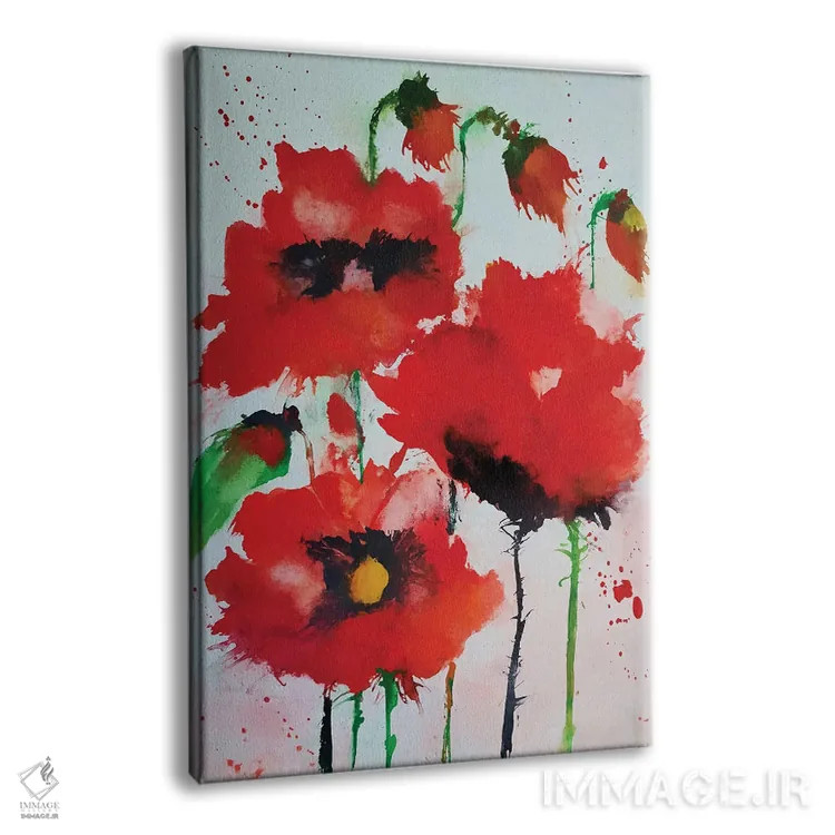 تابلو گلهای قرمز VIII اثر آنجِل استوز - نمای پرسپکتیو محصول