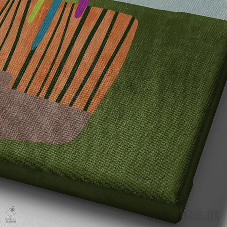 تابلو گلدان من با گلها II اثر آنجِل استوز - نمای نزدیک بافت بوم