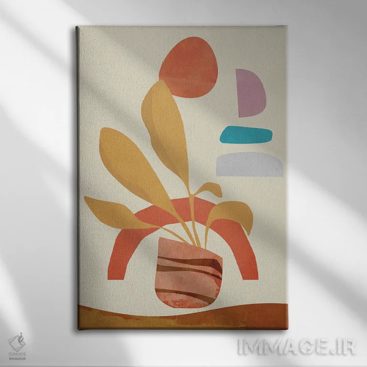 تابلو گیاهان گلدانی در سحرگاه II اثر آنجِل استوز - نمای روبهرو روی دیوار