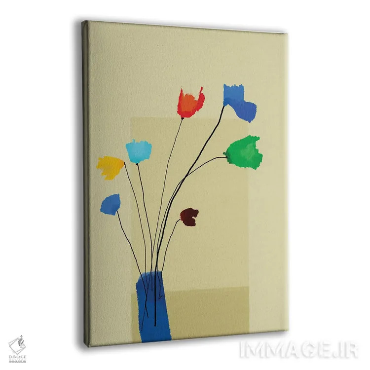 تابلو گلدان با گلهای کوچک رنگارنگ اثر آنجِل استوز - نمای پرسپکتیو محصول