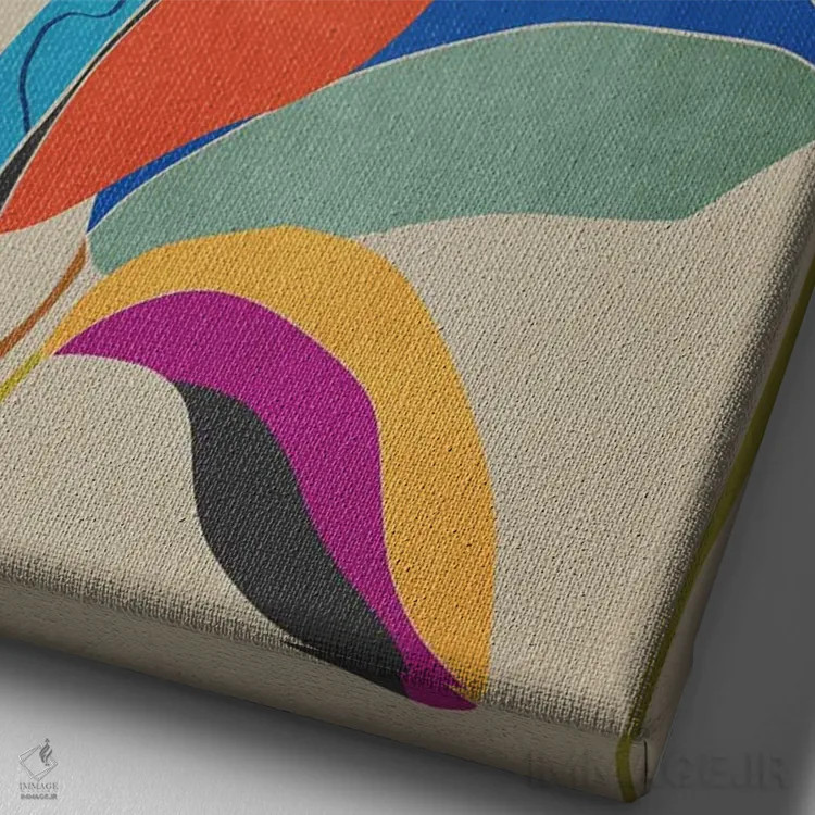 تابلو برگهای گرمسیری IX اثر آنجِل استوز - نمای نزدیک بافت بوم