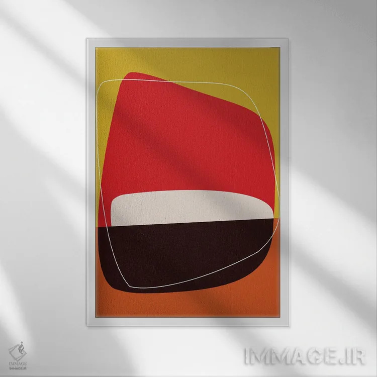 تابلو غروب سرخ اثر آنجِل استوز - نمای قابدار سفید