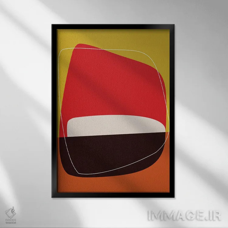 تابلو غروب سرخ اثر آنجِل استوز - نمای قابدار مشکی