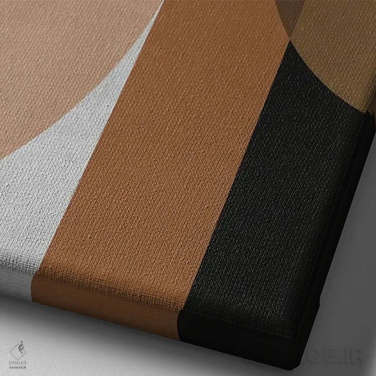 تابلو طرح هندسی با نیمدایرهها اثر آنجِل استوز - نمای نزدیک بافت بوم