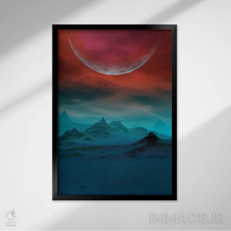 تابلو آسمان سرخ اثر آنجِل استوز - نمای قابدار مشکی