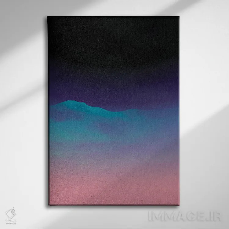 تابلو کوه آبی اثر آنجِل استوز - نمای روبهرو روی دیوار