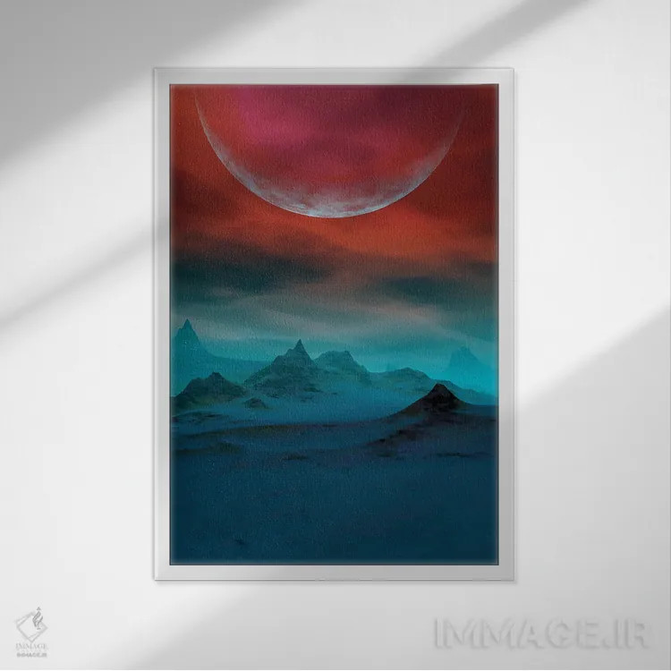 تابلو آسمان سرخ اثر آنجِل استوز - نمای قابدار سفید