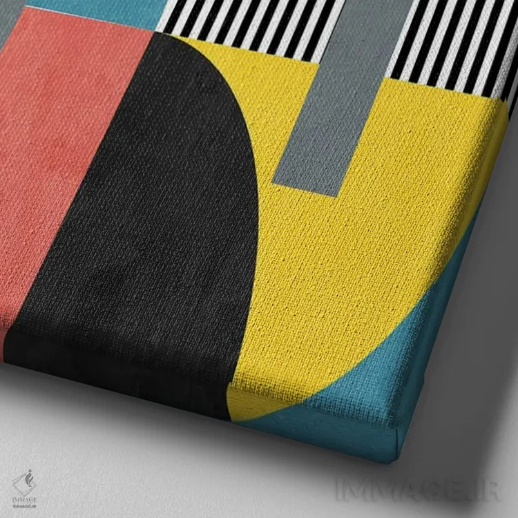 تابلو زوج هندسی فیلها اثر آنجِل استوز - نمای نزدیک بافت بوم