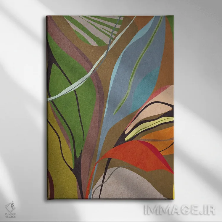 تابلو برگهای استوایی شماره شش اثر آنجِل استوز - نمای روبهرو روی دیوار