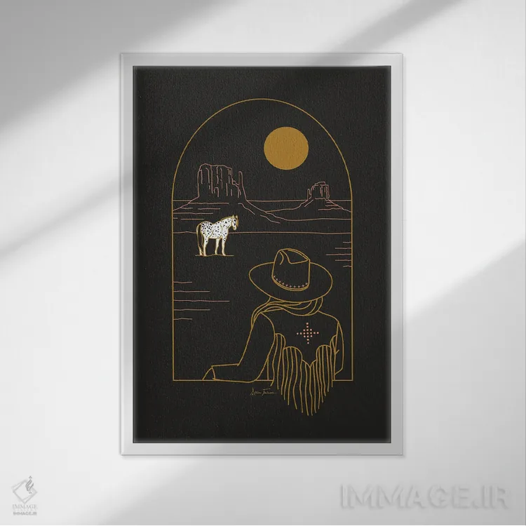 تابلو کرهاسب گمشده اثر آلی فالکن - نمای قابدار سفید