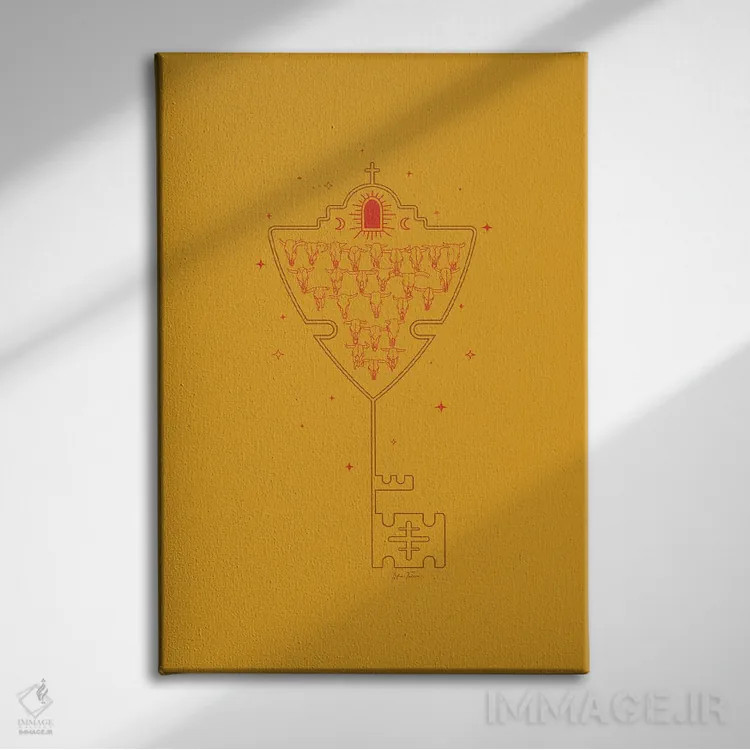 تابلو کلید تِیجاس (اسم خاص ایالت یا منطقهای) اثر آلی فالکن - نمای روبهرو روی دیوار