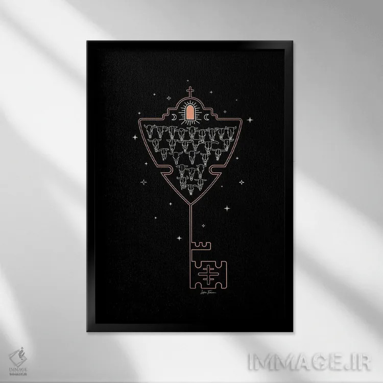 تابلو کلید تِیجاس در رنگ مشکی اثر آلی فالکن - نمای قابدار مشکی