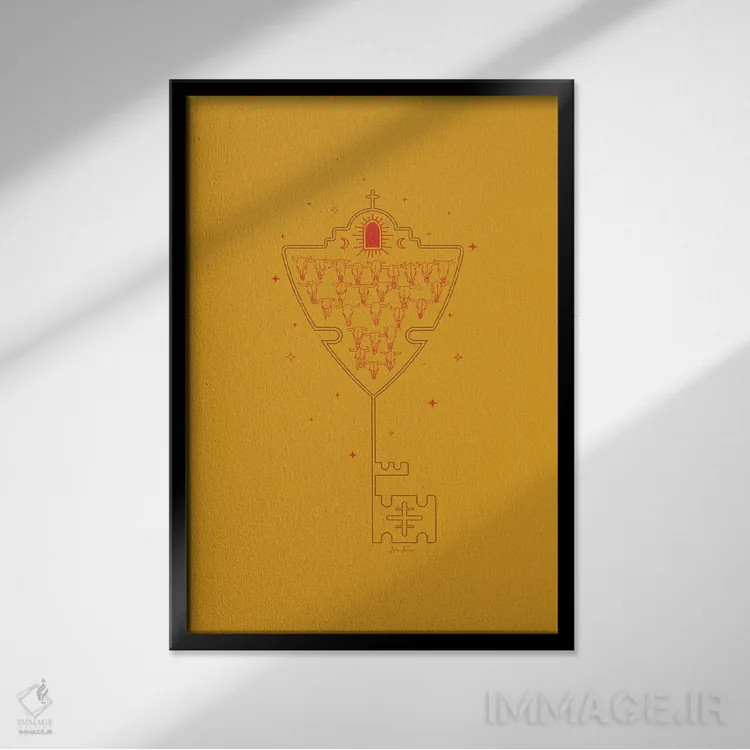 تابلو کلید تِیجاس (اسم خاص ایالت یا منطقهای) اثر آلی فالکن - نمای قابدار مشکی