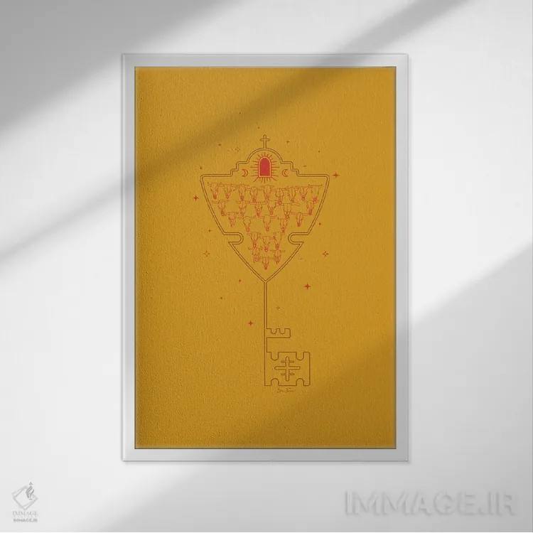 تابلو کلید تِیجاس (اسم خاص ایالت یا منطقهای) اثر آلی فالکن - نمای قابدار سفید