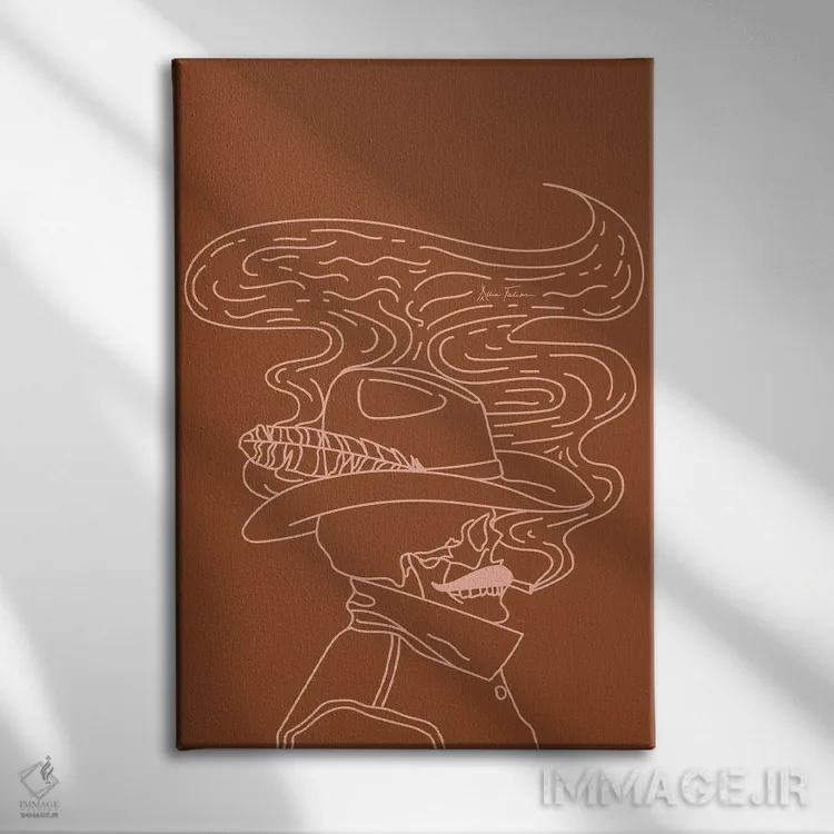 تابلو گاوچران "عشق یا مرگ" در رنگ زنگزده اثر آلی فالکن - نمای روبهرو روی دیوار