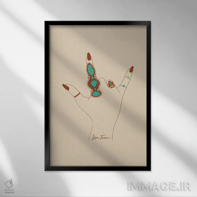 تابلو زبان عشق اثر آلی فالکن - نمای قابدار مشکی