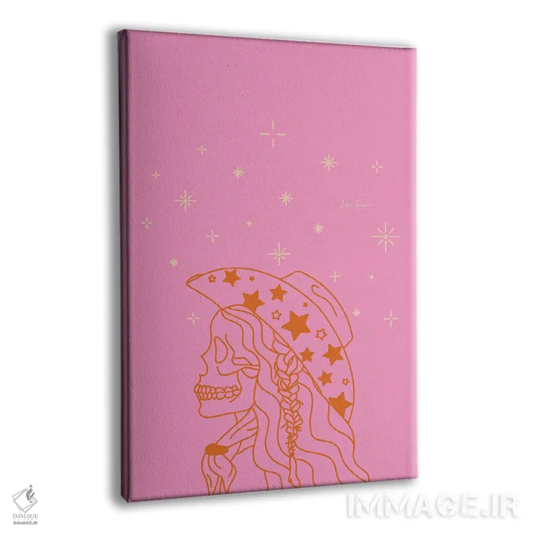 تابلو کاولگرل "عشق یا مرگ" با نگین در رنگ صورتی اثر آلی فالکن - نمای پرسپکتیو محصول