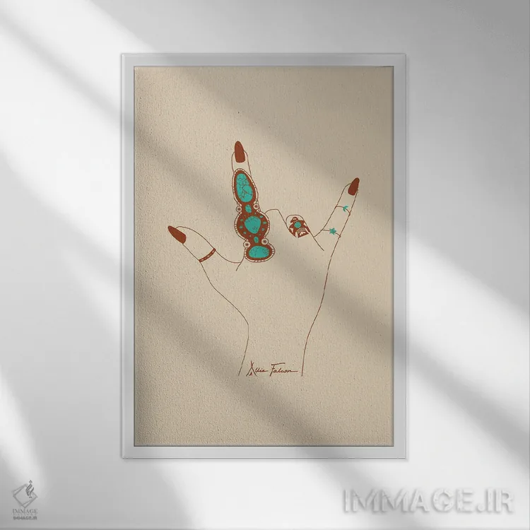 تابلو زبان عشق اثر آلی فالکن - نمای قابدار سفید