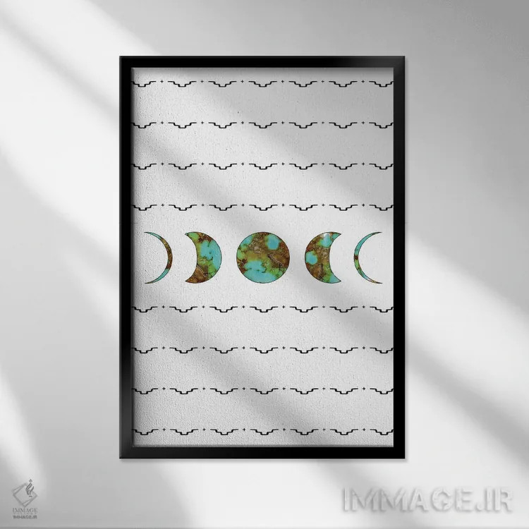 تابلو ماه آزتک (قوم آزتک) اثر آلی فالکن - نمای قابدار مشکی