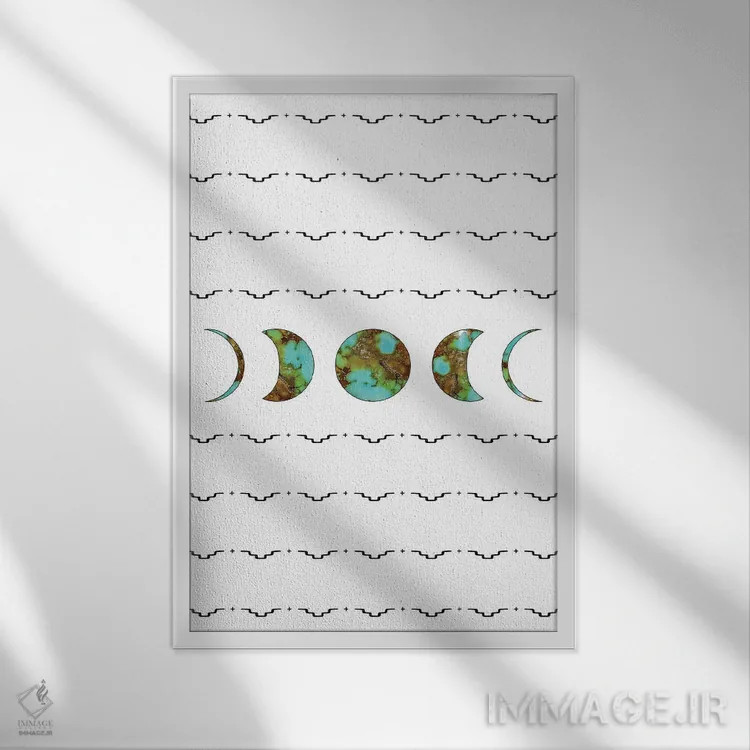 تابلو ماه آزتک (قوم آزتک) اثر آلی فالکن - نمای قابدار سفید