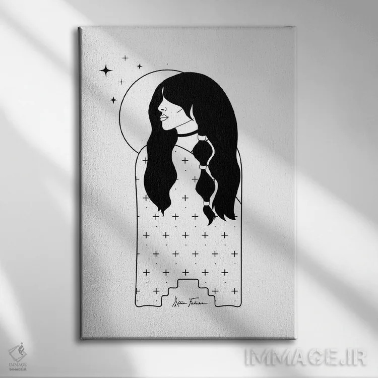 تابلو دختر ماه اثر آلی فالکن - نمای روبهرو روی دیوار
