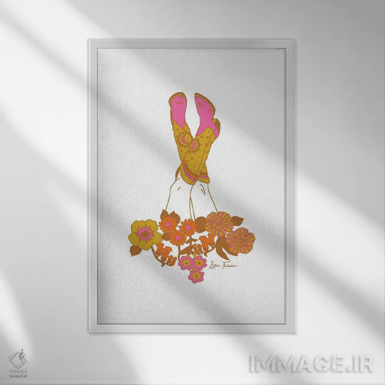 تابلو سرشار از عشق اثر آلی فالکن - نمای قابدار سفید