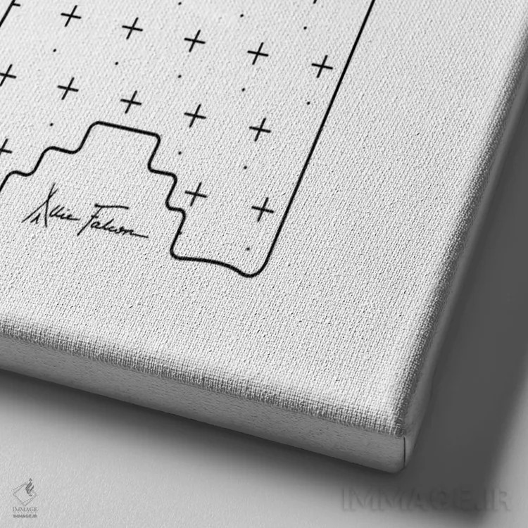 تابلو دختر ماه اثر آلی فالکن - نمای نزدیک بافت بوم