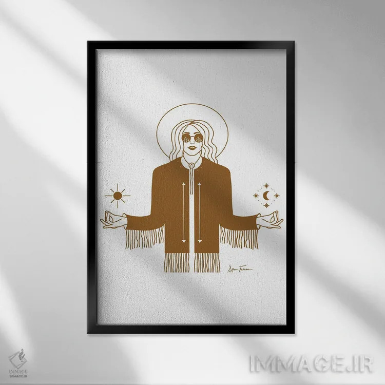 تابلو ملکهٔ کیهان اثر آلی فالکن - نمای قابدار مشکی