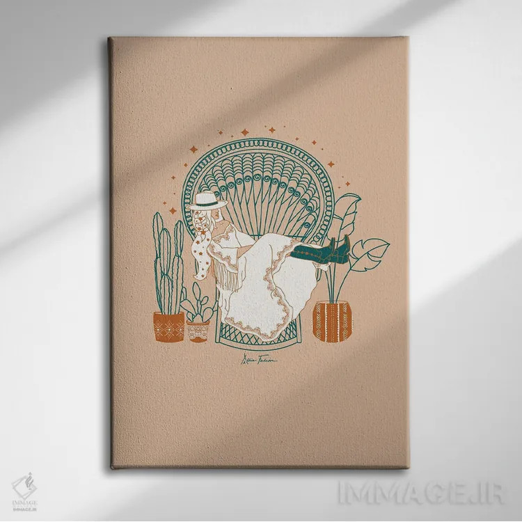 تابلو بوهمی تگزاس اثر آلی فالکن - نمای روبهرو روی دیوار