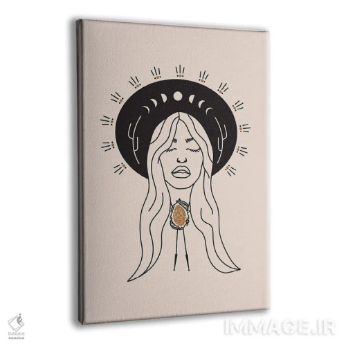 تابلو فرشته صحرا در مشکی و کرم اثر آلی فالکن - نمای پرسپکتیو محصول