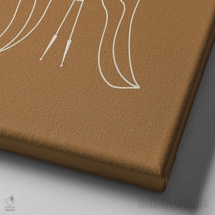 تابلو فرشته صحرا در کرم شتری و فیروزهای اثر آلی فالکن - نمای نزدیک بافت بوم