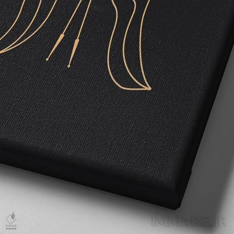 تابلو فرشته صحرا در هلویی و خاکستری زغالی اثر آلی فالکن - نمای نزدیک بافت بوم