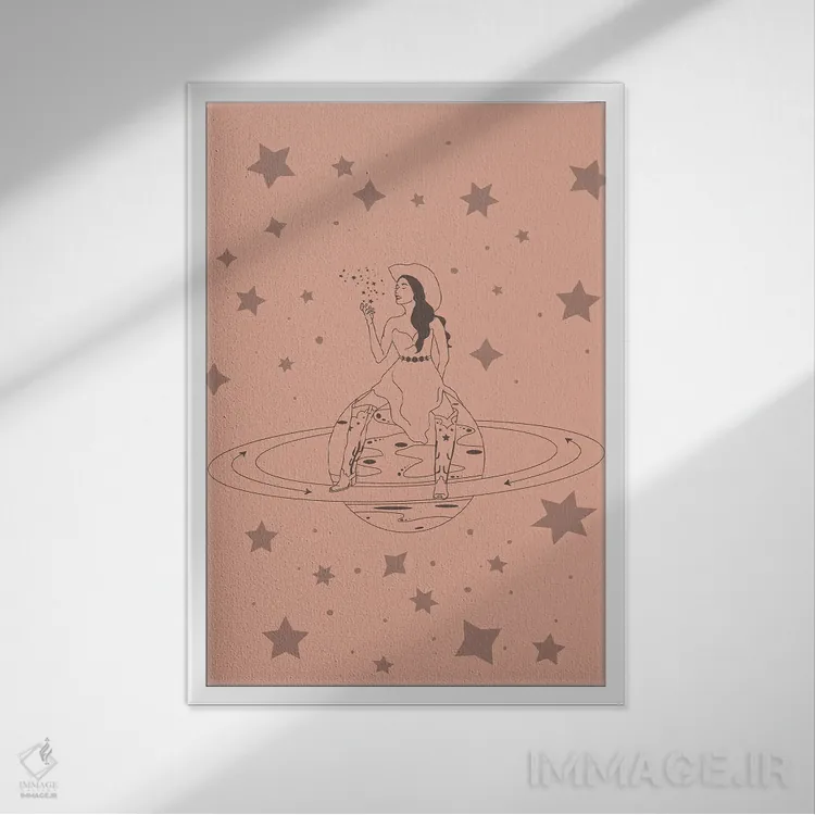 تابلو جنت از سیارهای دیگر (کاولگرل فضایی) اثر آلی فالکن - نمای قابدار سفید