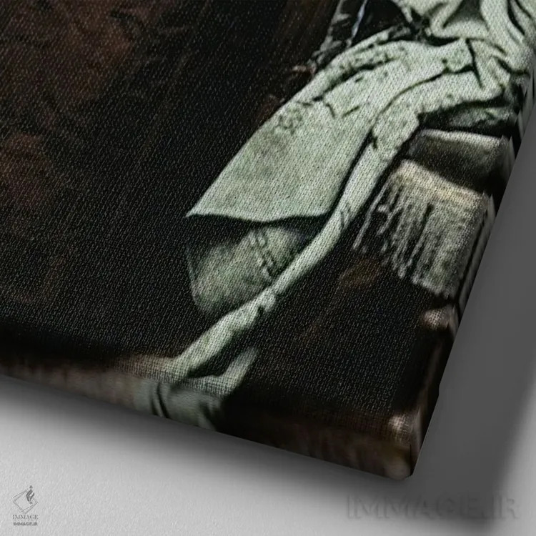 تابلو عمه کلاریسا اثر انیمال فَنسی - نمای نزدیک بافت بوم