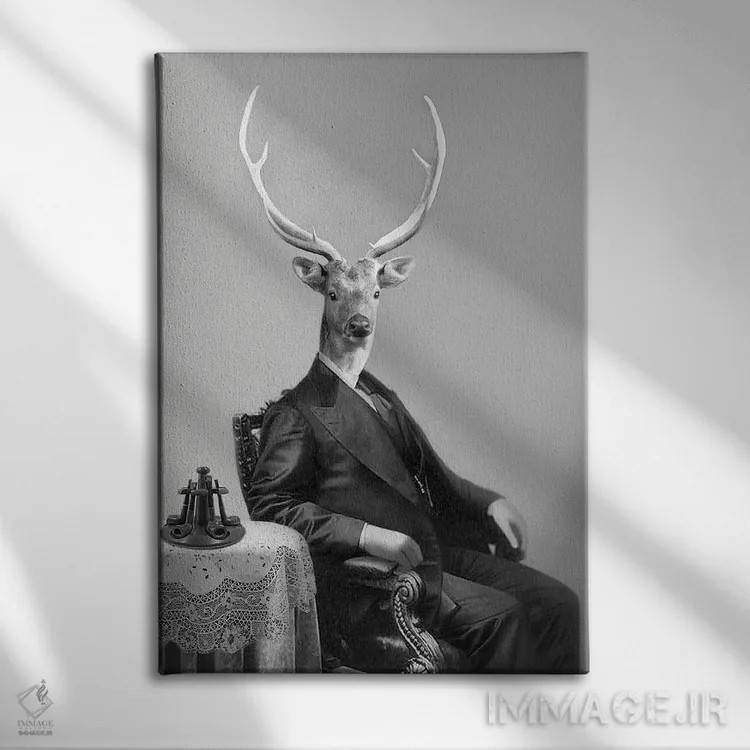 تابلو گوزن بزرگ اثر انیمال فَنسی - نمای روبهرو روی دیوار