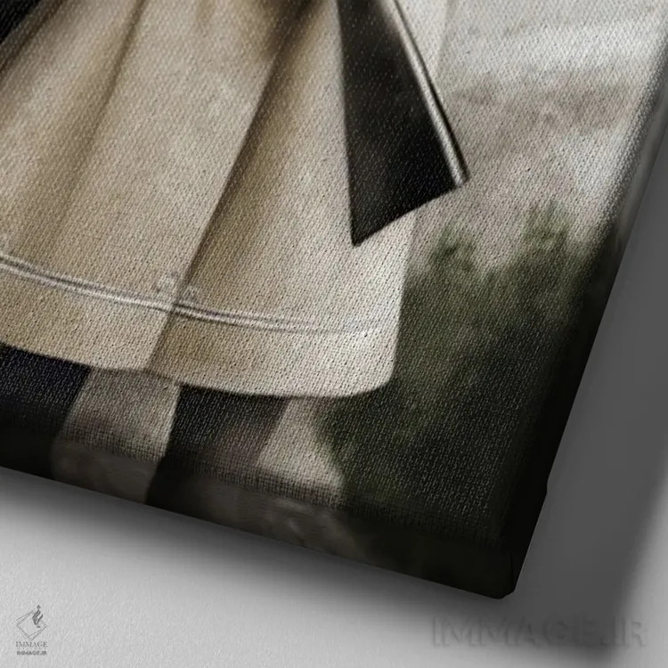 تابلو کَس شکارچی اثر انیمال فَنسی - نمای نزدیک بافت بوم