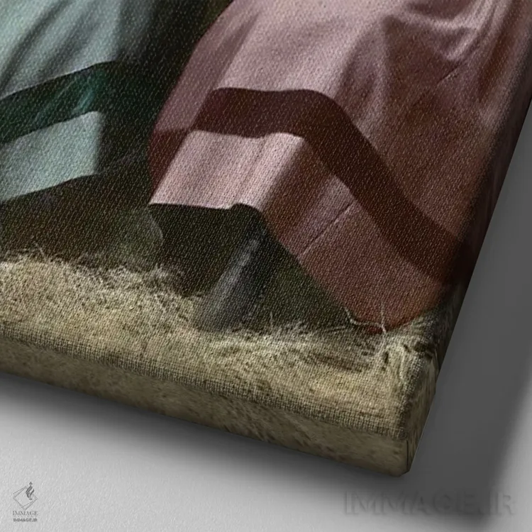 تابلو فرشتگان چارلی اثر انیمال فَنسی - نمای نزدیک بافت بوم