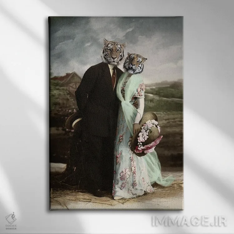 تابلو برت و لونی (نام زوج مشهور) اثر انیمال فَنسی - نمای روبهرو روی دیوار