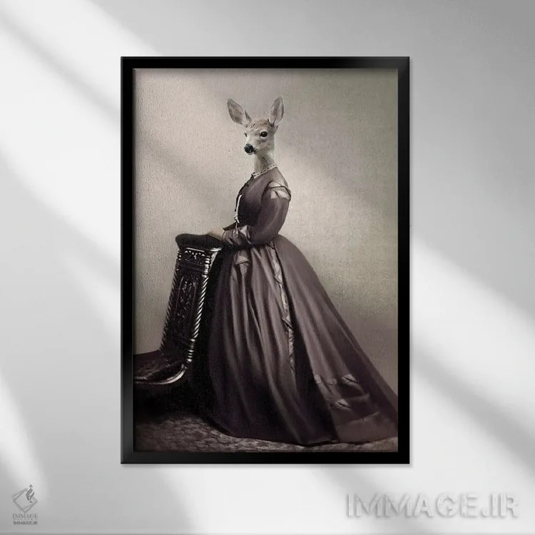 تابلو شارلوت اثر انیمال فَنسی - نمای قابدار مشکی