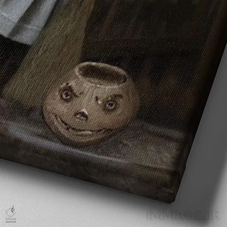 تابلو گلایندا اثر انیمال فَنسی - نمای نزدیک بافت بوم